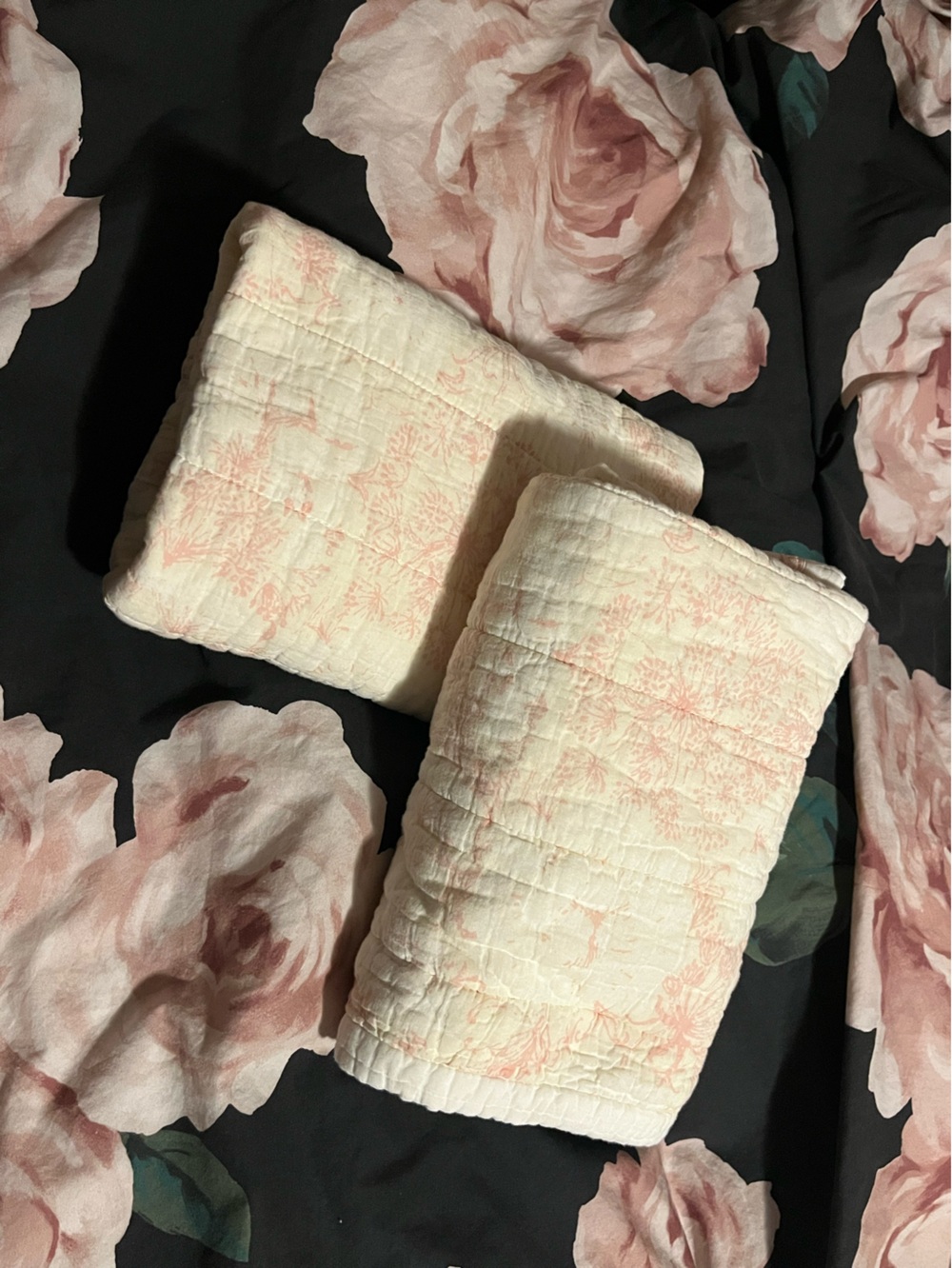 Threshold~ Pink & Cream Quilted Pillow Sham - 2 Pieces~ Cotton~Standard/Queen